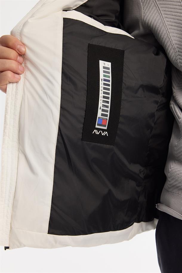 White Hooded Padded Jacket