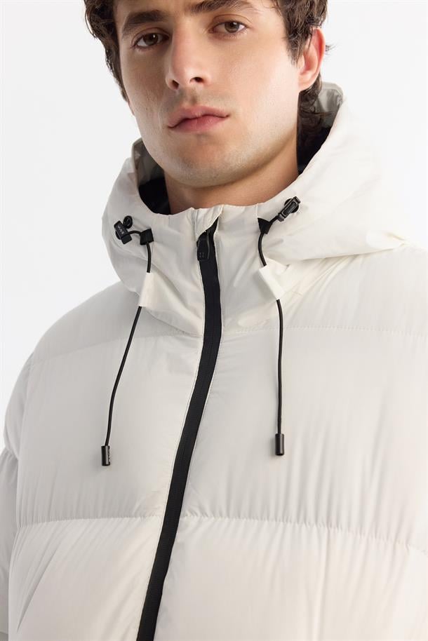White Hooded Padded Jacket