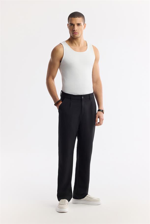 Beyaz U Yaka Basic Pamuklu Fitilli Atlet