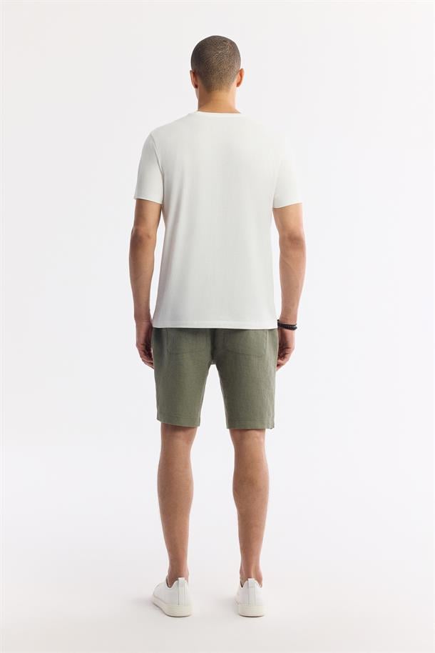 Beyaz Bisiklet Yaka Soft Touch Basic T-Shirt