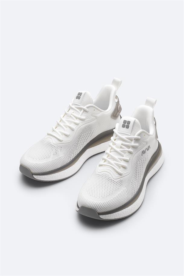 Beyaz Nefes Alan Hafif Sneaker Ayakkabı