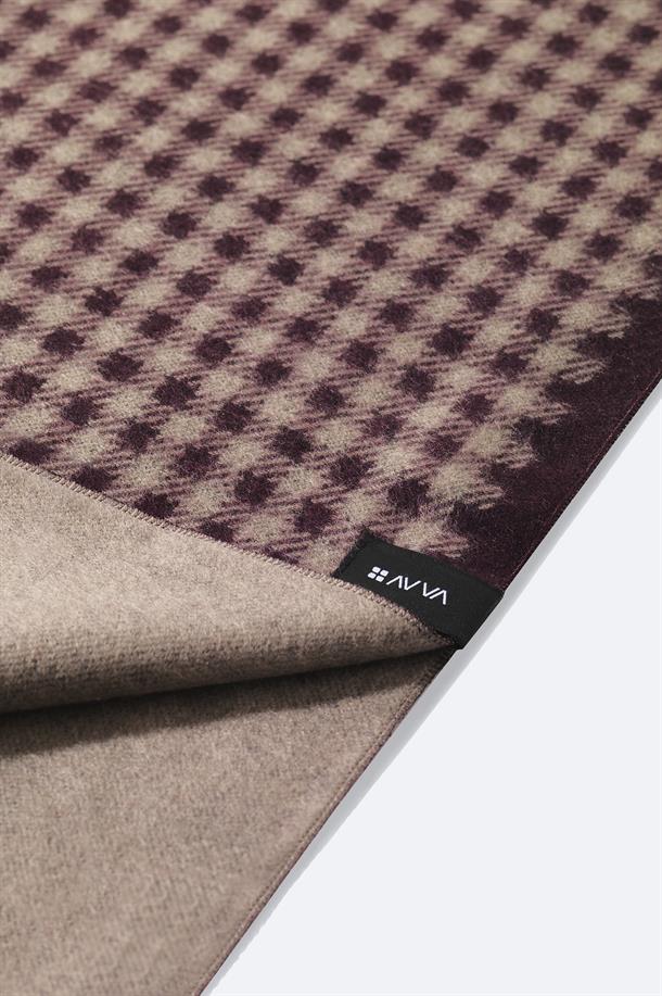 Bordo Viskon Karışımlı Püsküllü Desenli Şal