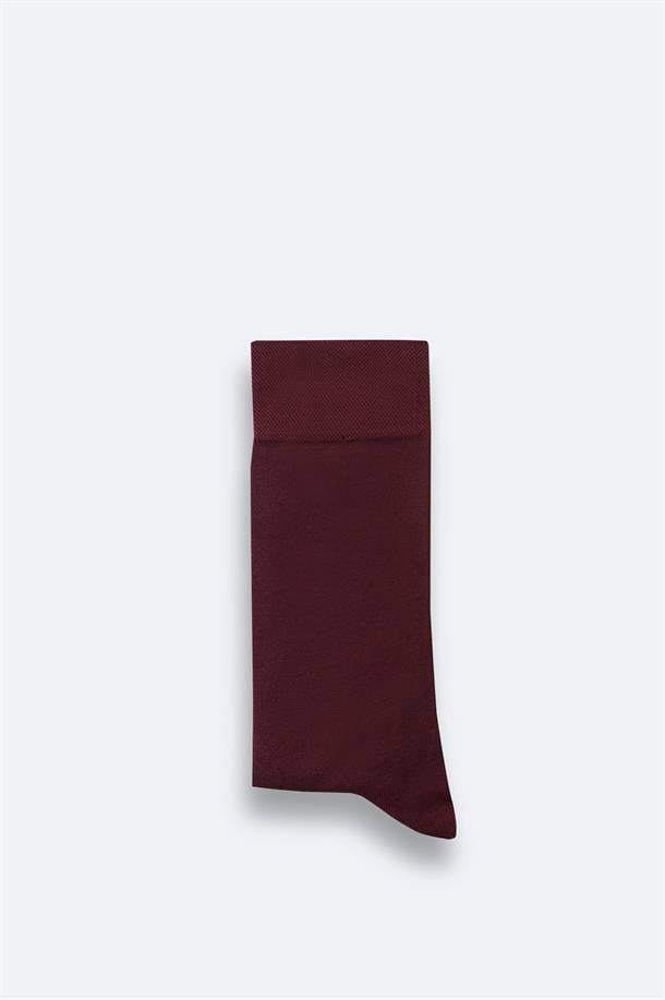 Bordo Bambu Soket Çorap