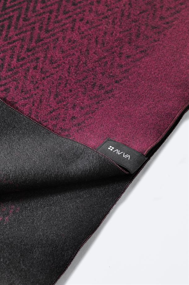 Bordo Viskon Karışımlı Püsküllü Desenli Şal
