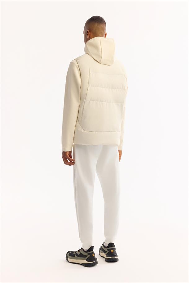 Ecru Functional Reversible Hooded Water Repellent Lightweight Jacket