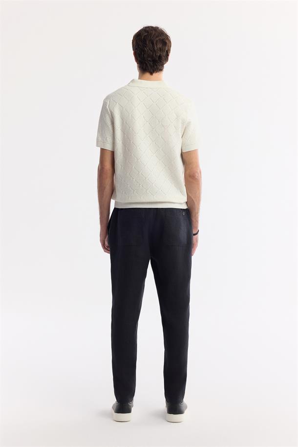 Ekru Polo Yaka Pamuklu Triko T-Shirt