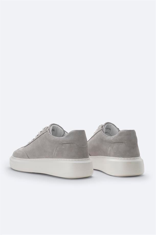 Gri %100 Süet Esnek Taban Hafif Casual Ayakkabı 