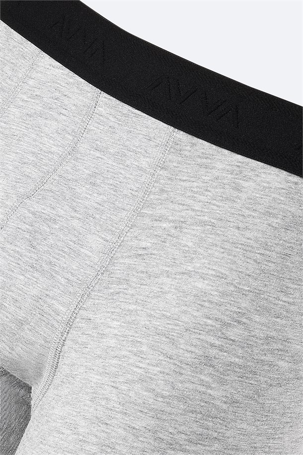 Gri Basic Pamuklu Tekli Boxer