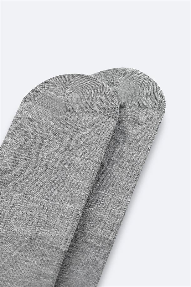Gri Bambu Patik Çorap