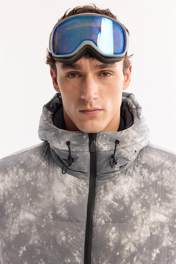 Grey Hooded Water Repellent Windproof Ski Jacket Resistant to -10°C
