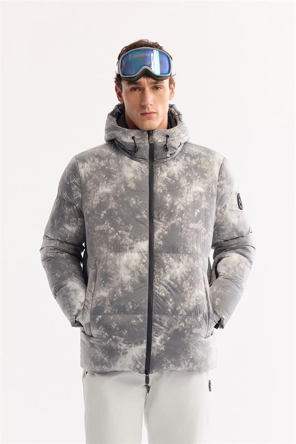 Grey Hooded Water Repellent Windproof Ski Jacket Resistant to -10°C