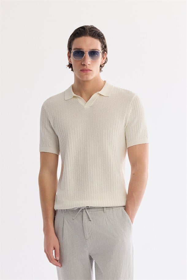Gri Beli Bağcıklı Keten Karışımlı Chino Pantolon