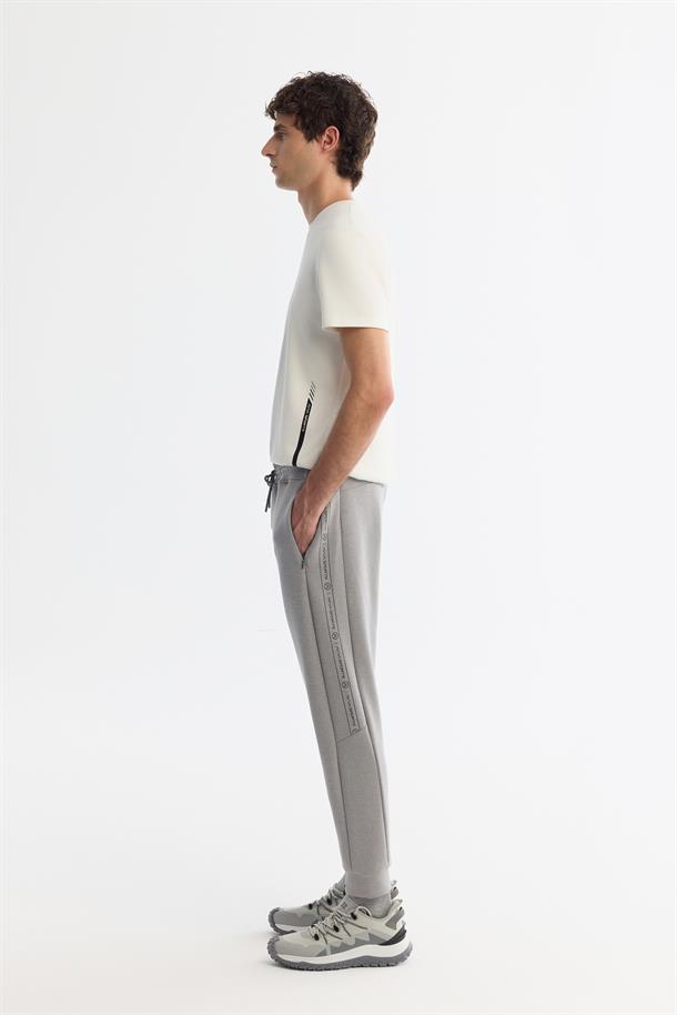 Gri Beli Lastikli Bağcıklı Soft Touch Eşofman Altı