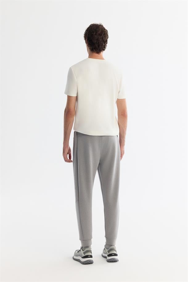 Gri Beli Lastikli Bağcıklı Soft Touch Eşofman Altı