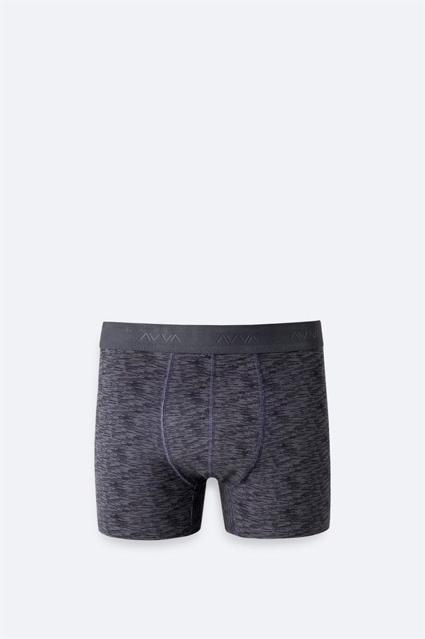 Gri Desenli Tekli Boxer