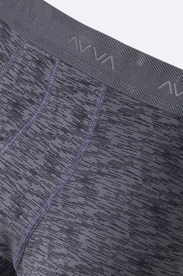 Gri Desenli Tekli Boxer