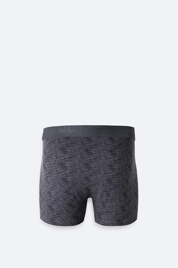 Gri Desenli Tekli Boxer