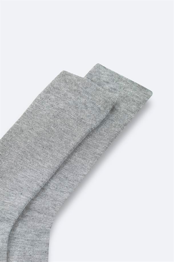 Gri Bambu Soket Çorap