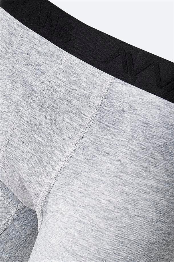Gri Basic Pamuklu Tekli Boxer