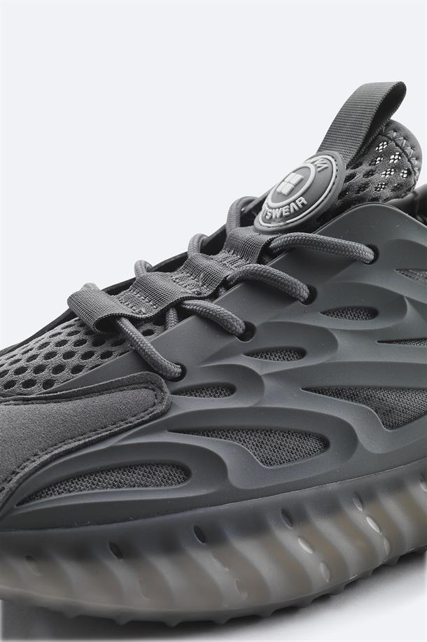 Gri Nefes Alan Hafif Sneaker Ayakkabı