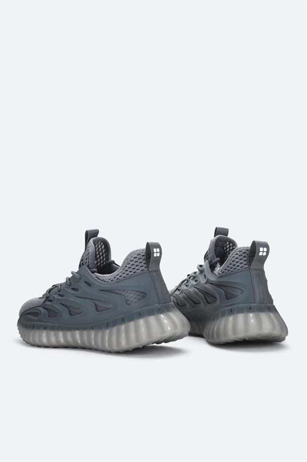 Gri Nefes Alan Hafif Sneaker Ayakkabı
