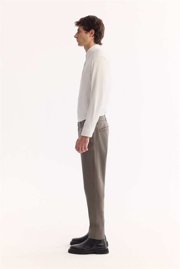 Grey Khaki Classic Waist Soft Touch Chino Pants