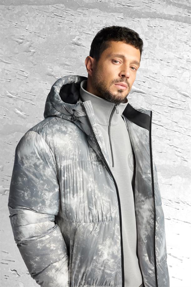 Grey Hooded Water Repellent Windproof Ski Jacket Resistant to -10°C