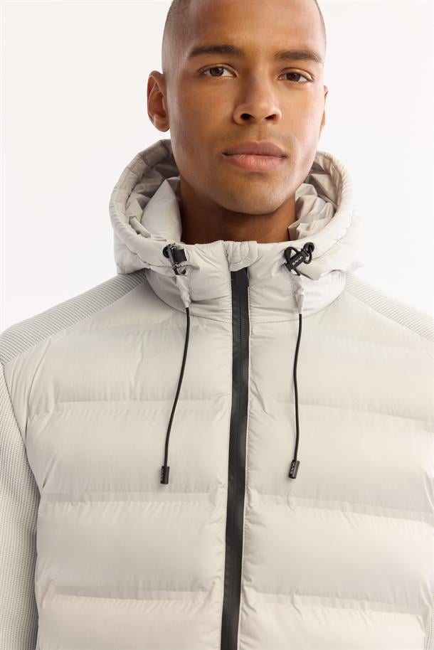 Grey Hooded Water Repellent Puffer Jacket Resistant to -5°C