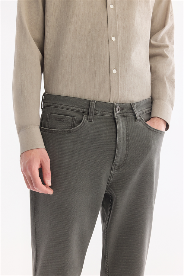 Gri Kuru Yıkama Pamuklu Elastan Jean Pantolon