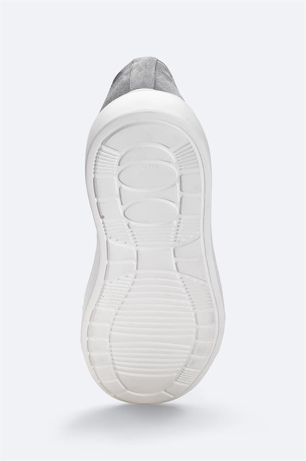 Gri %100 Süet Hafif Loafer Ayakkabı