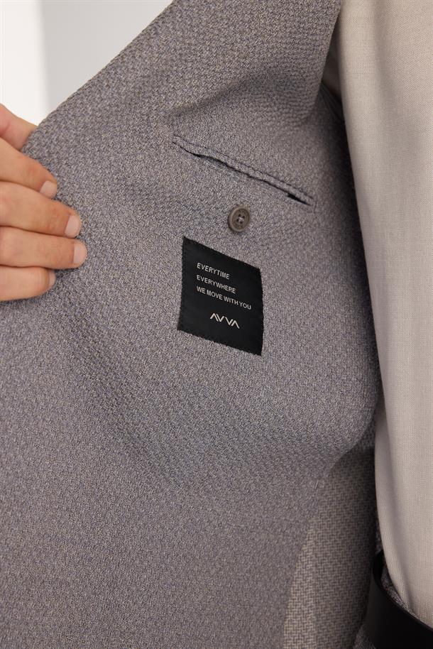 Gri Mono Yaka Bi-Stretch Blazer Ceket