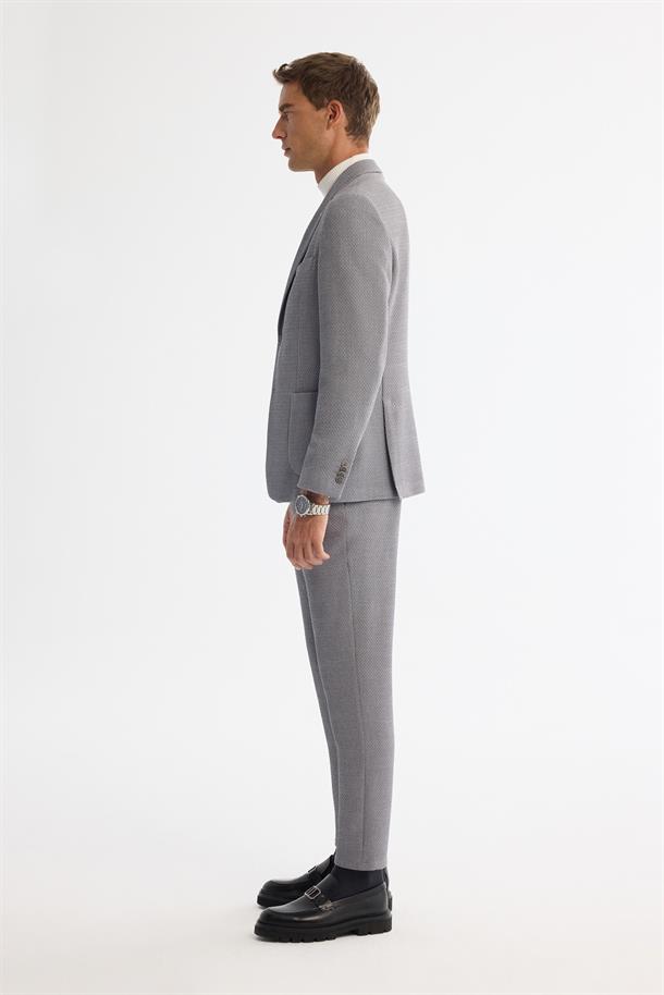 Gri Mono Yaka Bi-Stretch Blazer Ceket