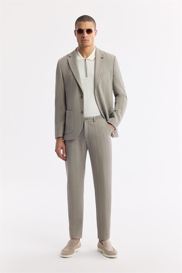 Gri Mono Yaka Viskon Karışımlı Hafif Bi-Stretch Blazer Ceket