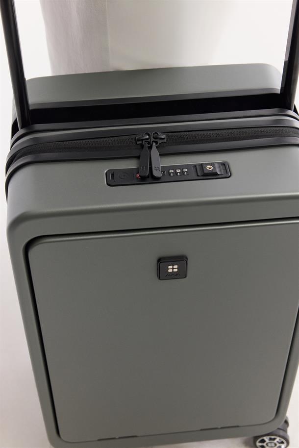 Gri Polipropilen Kilitlenebilir Laptop Bölmeli Küçük Boy Bavul