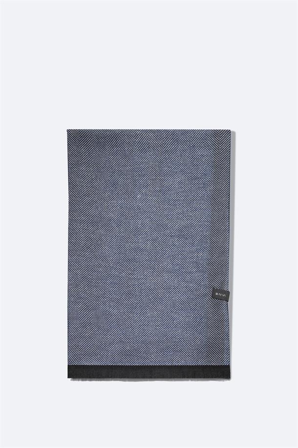 Gri Viskon Karışımlı Püsküllü Desenli Şal