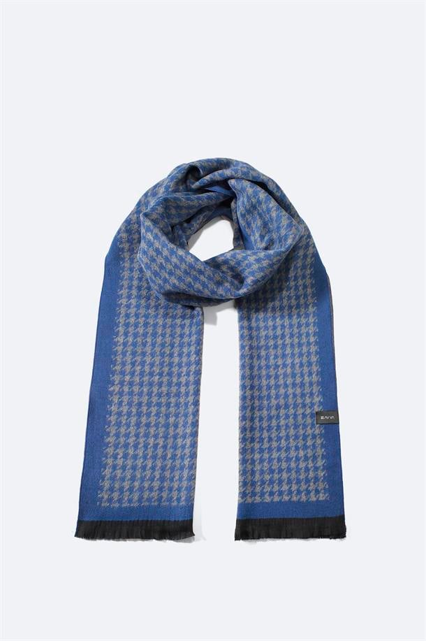 Gri Viskon Karışımlı Püsküllü Desenli Şal