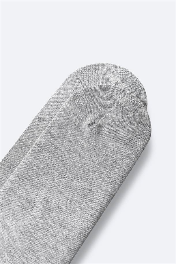 Gri Pamuklu Sneaker Çorap
