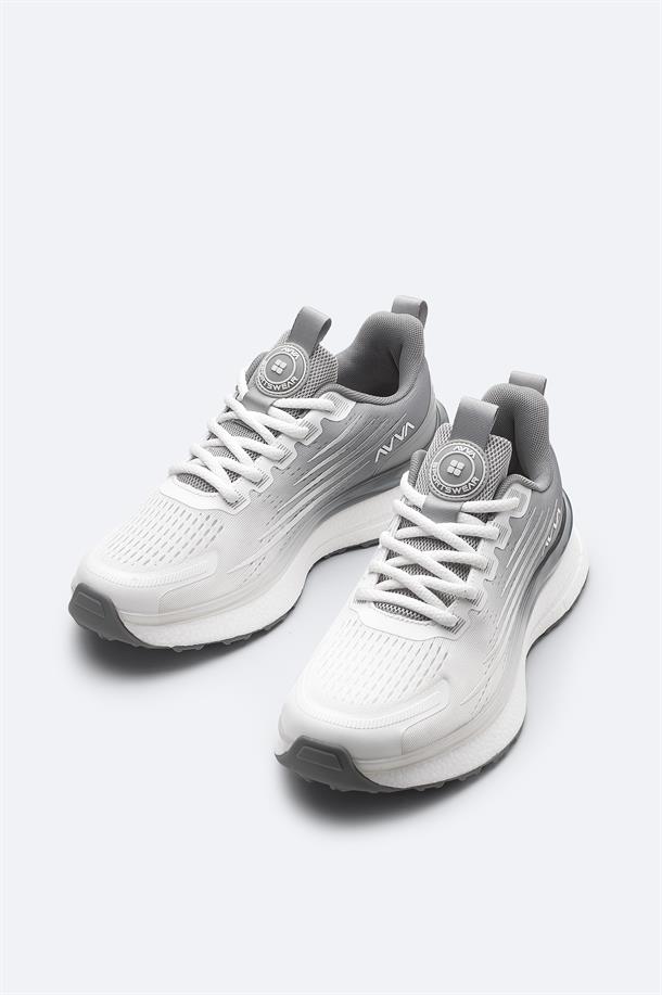 Gri Nefes Alan Hafif Sneaker Ayakkabı