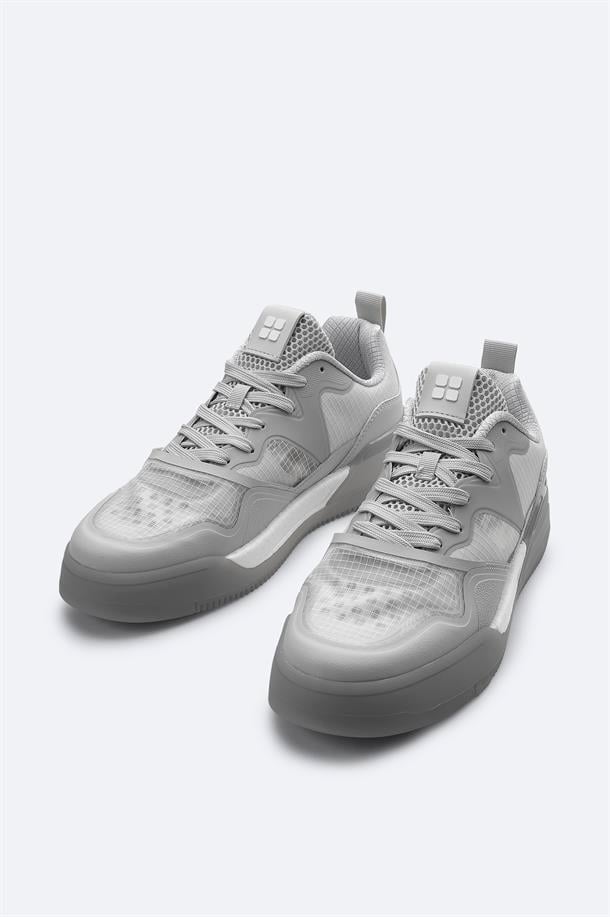 Gri Nefes Alan Hafif Sneaker Ayakkabı