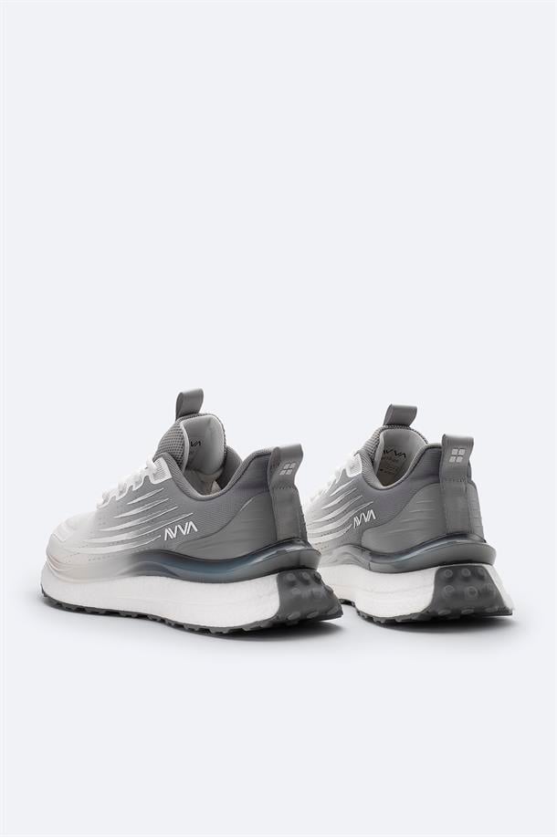 Gri Nefes Alan Hafif Sneaker Ayakkabı