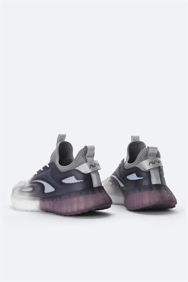 Gri Nefes Alan Hafif Sneaker Ayakkabı