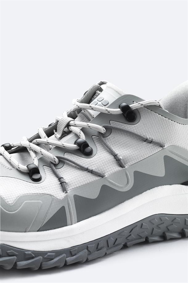 Gri %100 Kauçuk Taban Su İtici Sneaker Ayakkabı
