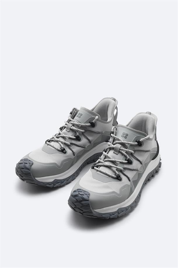 Gri %100 Kauçuk Taban Su İtici Sneaker Ayakkabı