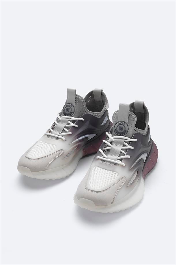 Gri Nefes Alan Hafif Sneaker Ayakkabı