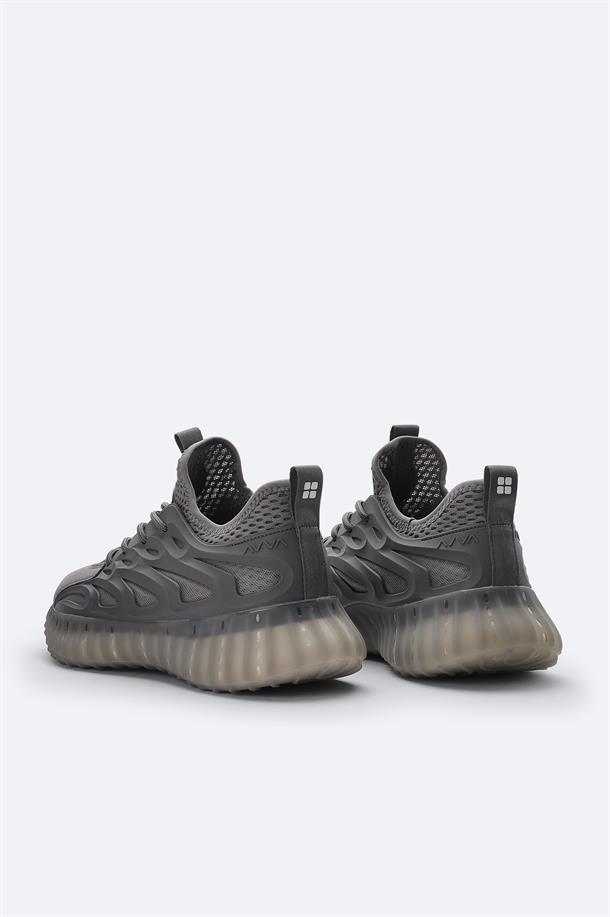 Gri Nefes Alan Hafif Sneaker Ayakkabı