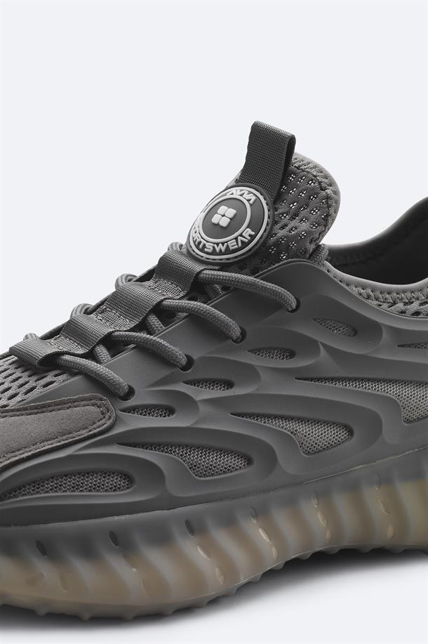 Gri Nefes Alan Hafif Sneaker Ayakkabı