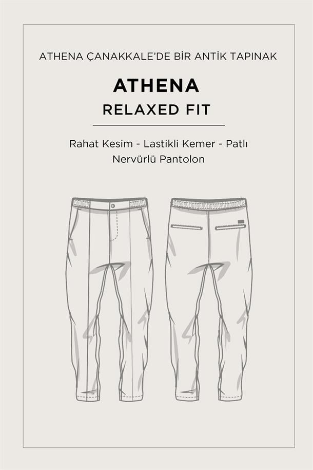 Gri Yanı Lastikli Pamuklu Viskon Karışımlı Pantolon