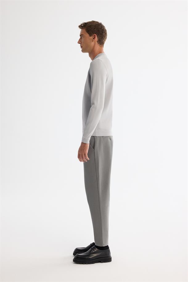 Gri Yüksek Bisiklet Yaka Rayon Triko Kazak