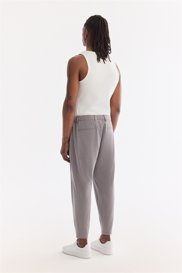 Gri Yanı Lastikli Soft Touch Elastan Chino Pantolon