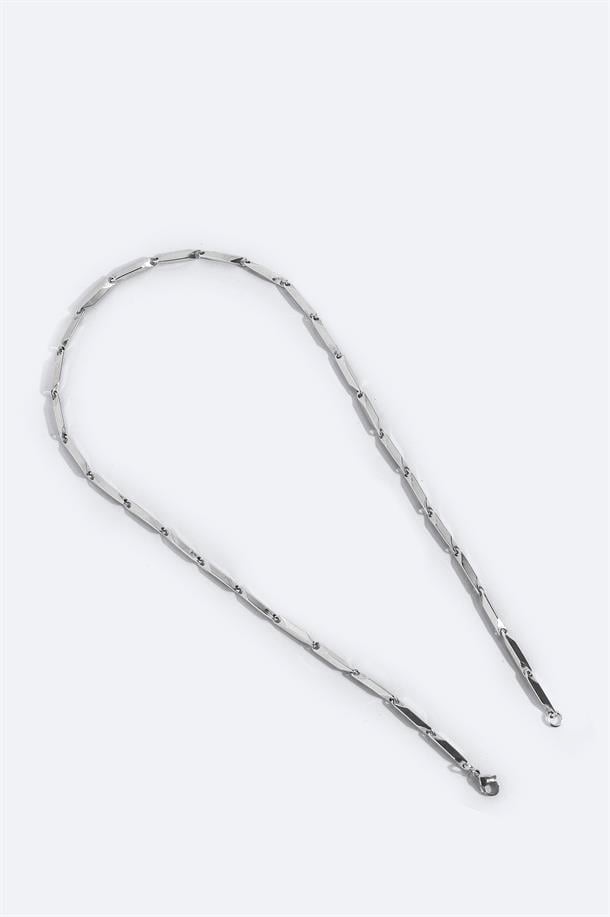 Gümüş Rengi %100 Çelik Kolye